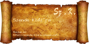 Szende Klára névjegykártya