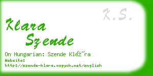 klara szende business card